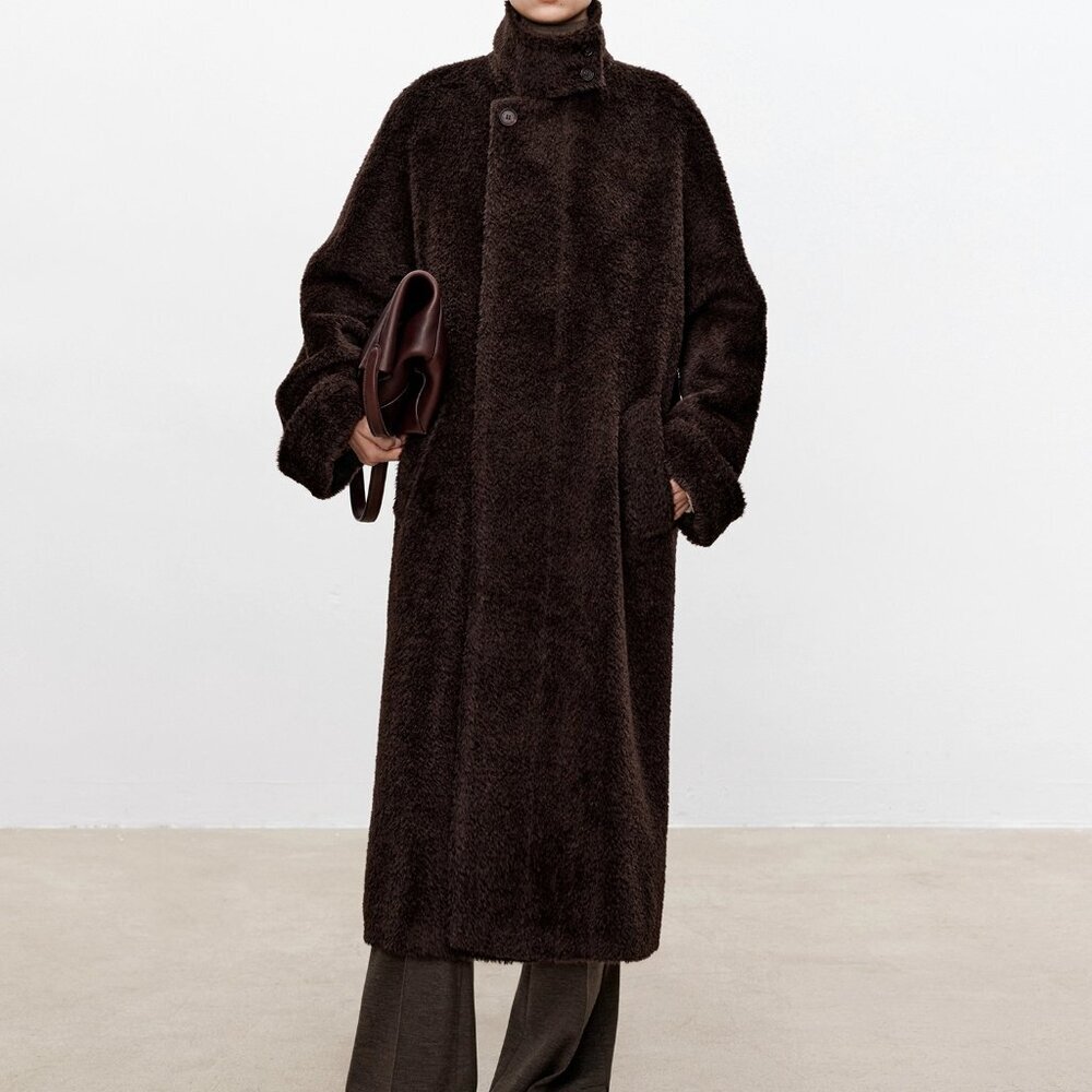 CHICJOC Vintage-Style Multi-Wear Collar Long Coat size 36 - Picture 15 of 16
